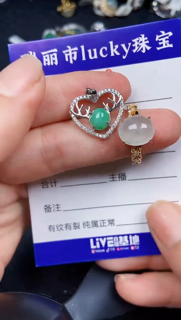 翡翠银S925镶嵌颈饰9902