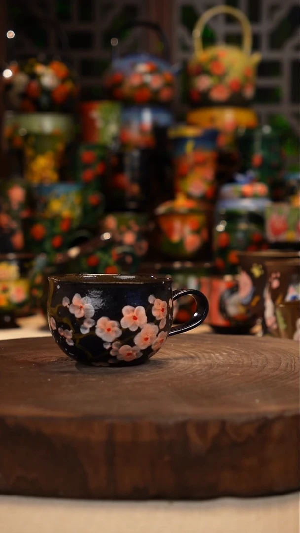 紫砂油画手绘釉下彩