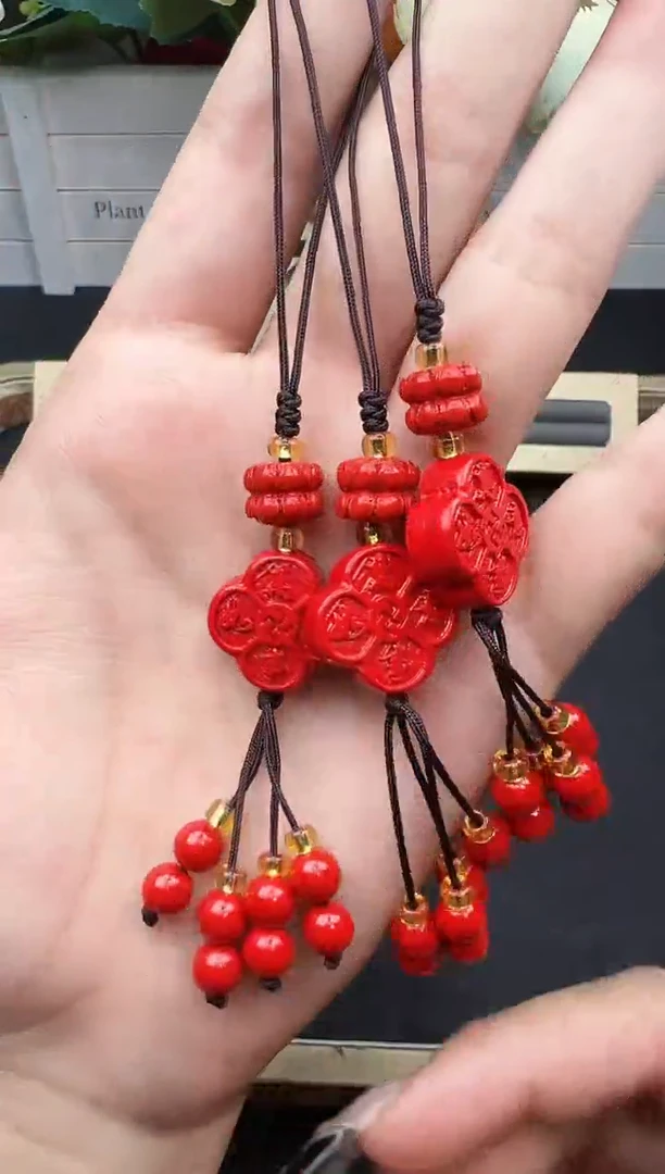 天然辰砂手机挂多样性发货一件