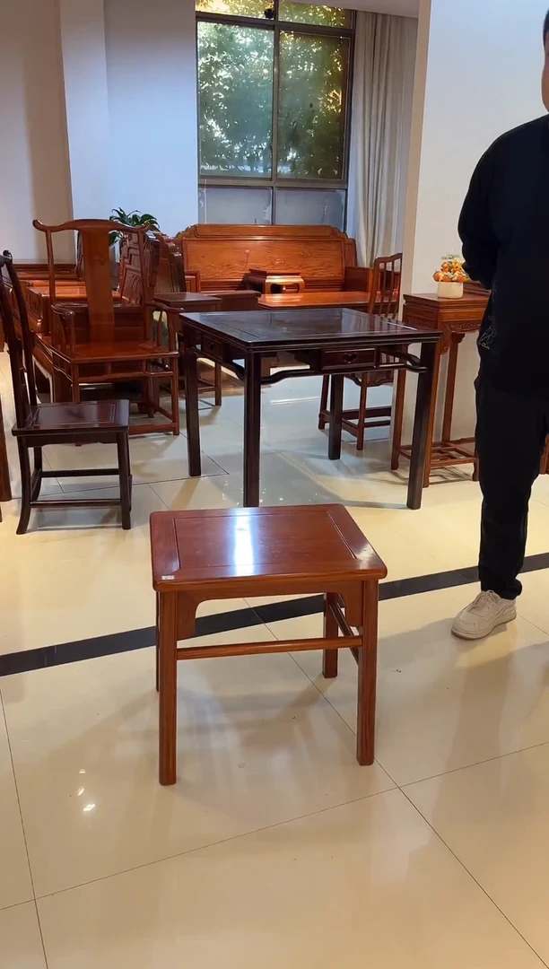 花梨木类成套家具国标红木 大果紫檀 王款大方凳 孤品 一物一拍