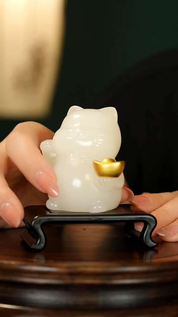 石材云南荔枝白-纳福猫咪