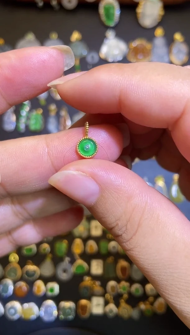 翡翠银S925镶嵌吊坠(不含链)1