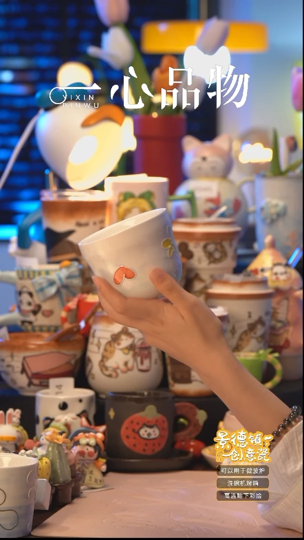杯子A007景德镇手工手绘杯子摆件