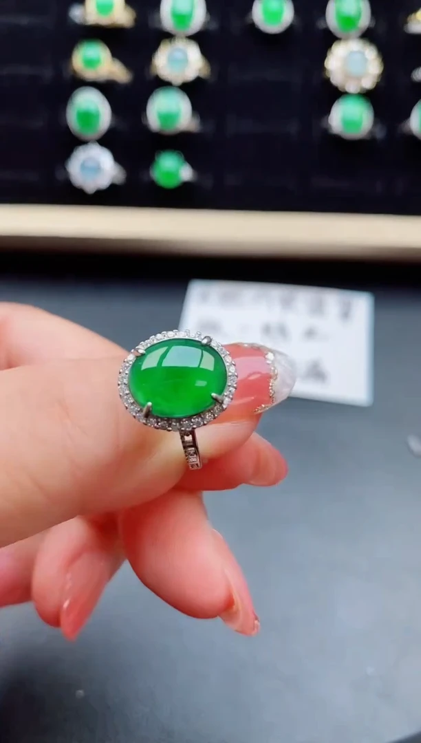 【闪购商品】翡翠戒指银S925镶嵌508008