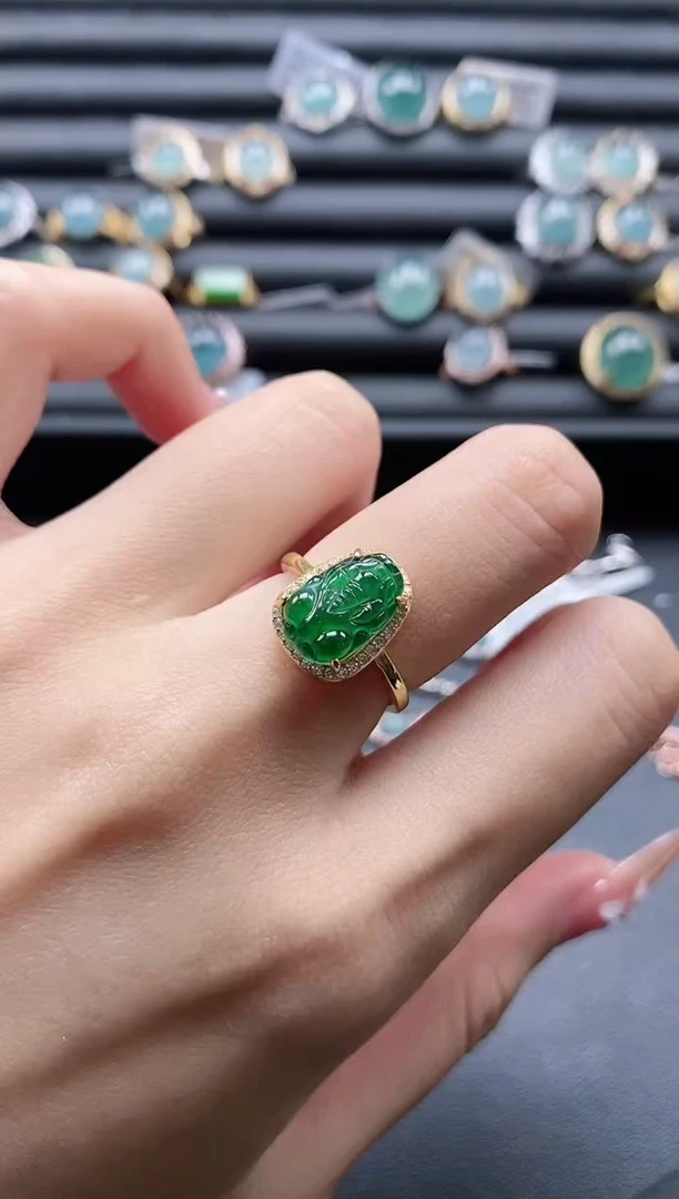 【闪购商品】翡翠戒指银S925镶嵌1111