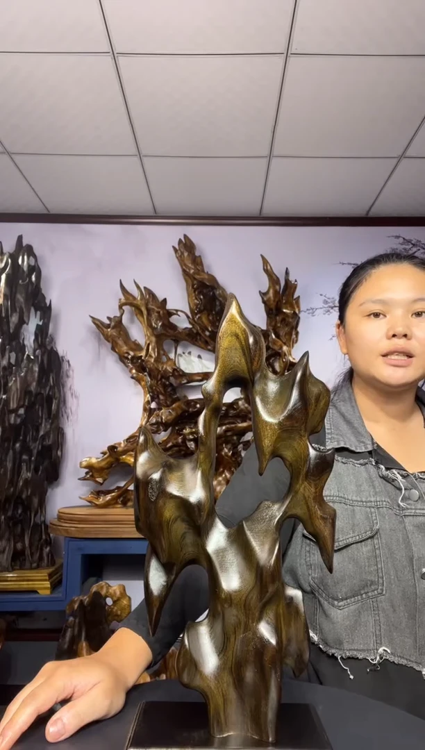 金丝楠木雕款护**湿金丝楠木工艺品摆件