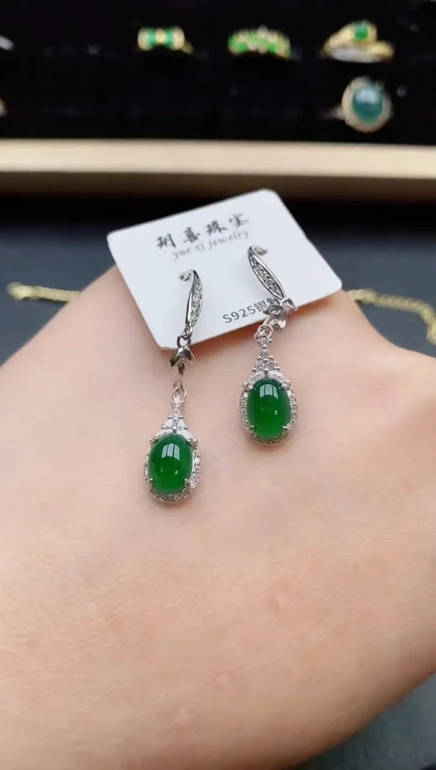 【闪购商品】翡翠银S925镶嵌戒指21321