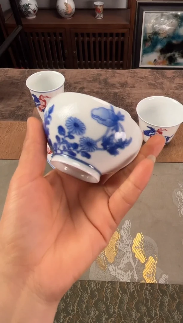 【闪购商品】景德镇文祥窑手工釉下彩陶瓷单杯