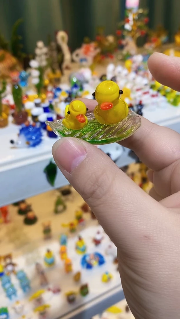 【闪购商品】琉璃手工艺品叶子鸭子