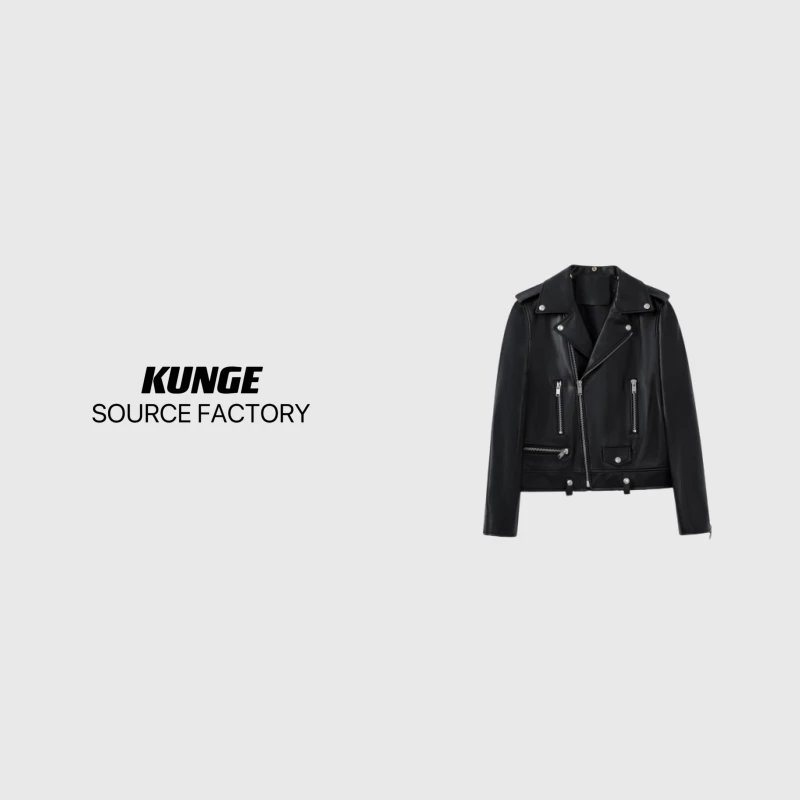 KUNGE-酷黑经典重工机车服夹克皮衣款式外套-8516
