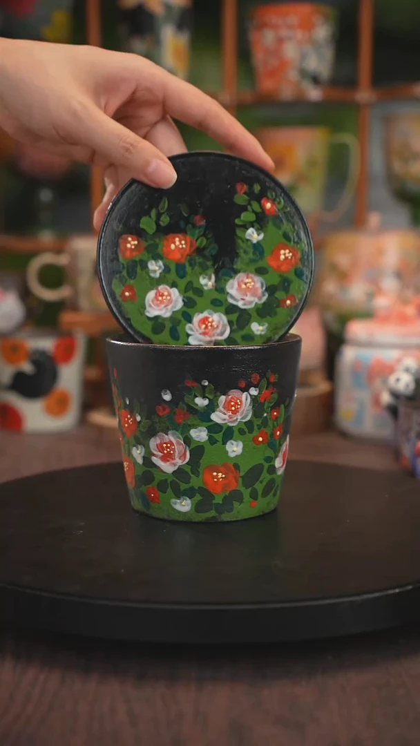 紫砂油画釉下彩手绘