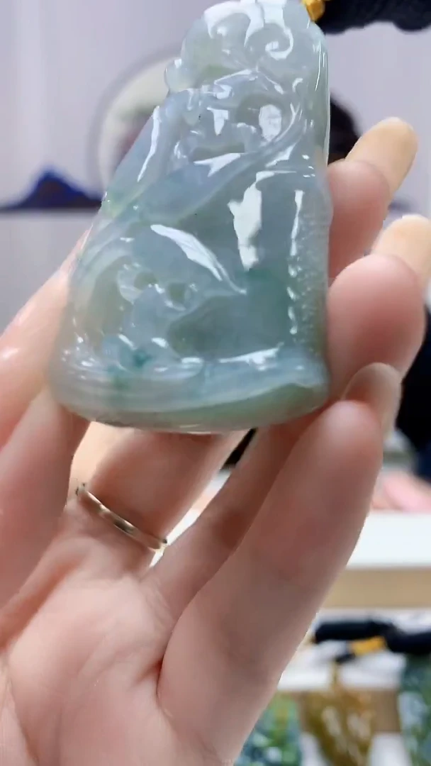 未镶嵌定制翡翠5060DD-毛货挂件54