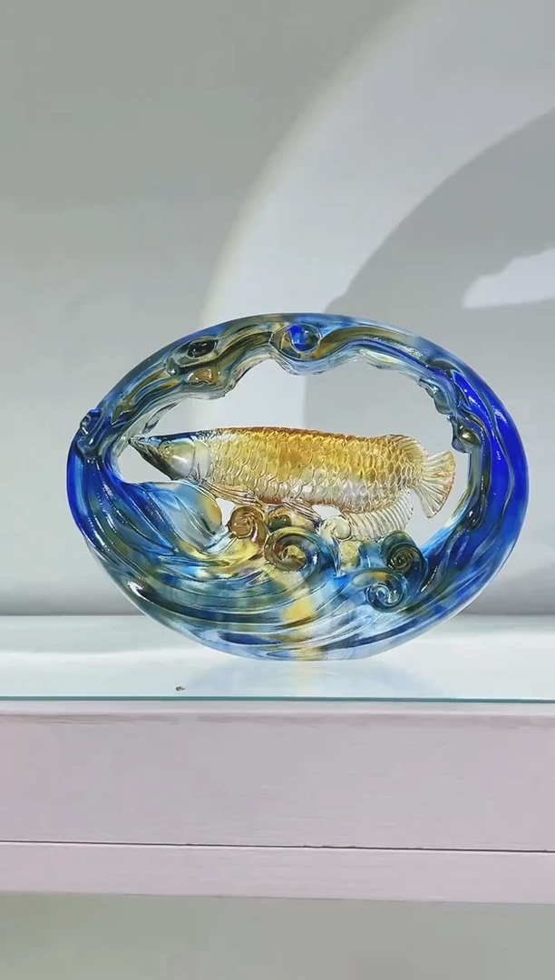 手工艺品琉璃古法琉璃财源滚滚