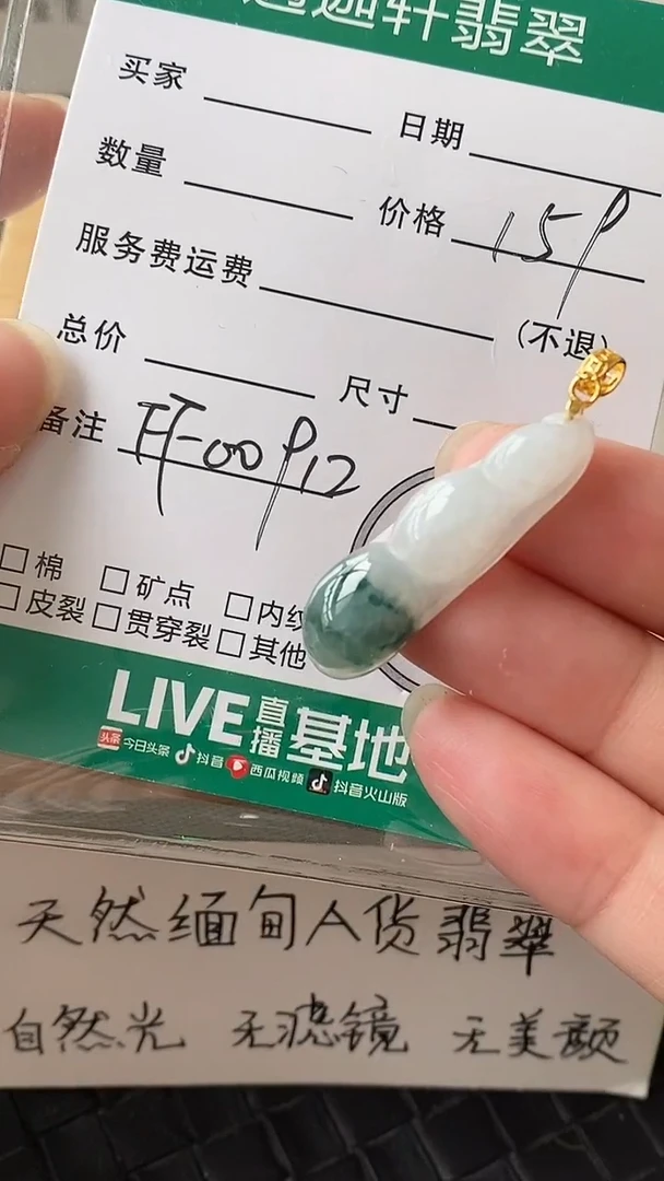 吊坠(不含链)银S925镶嵌翡翠FF00192