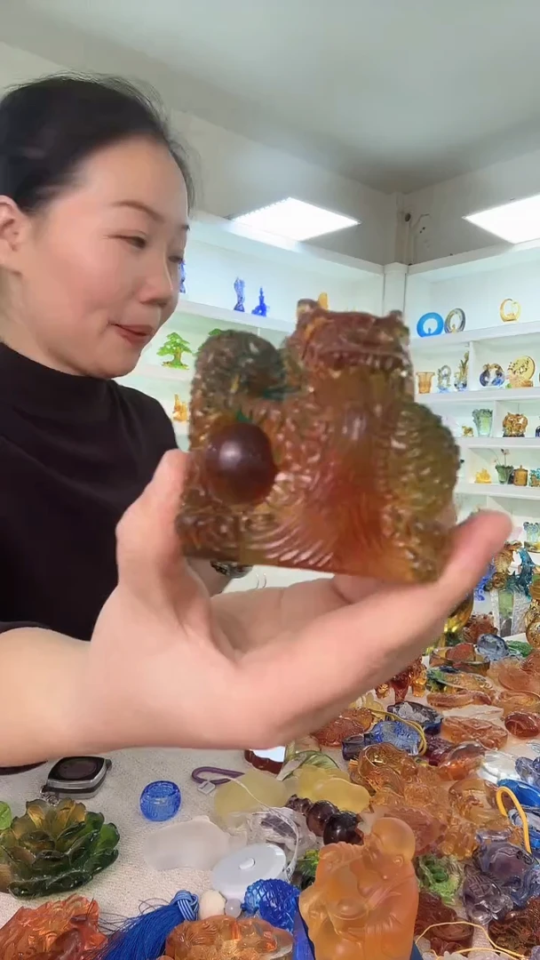 手工艺品琉璃龙摆件