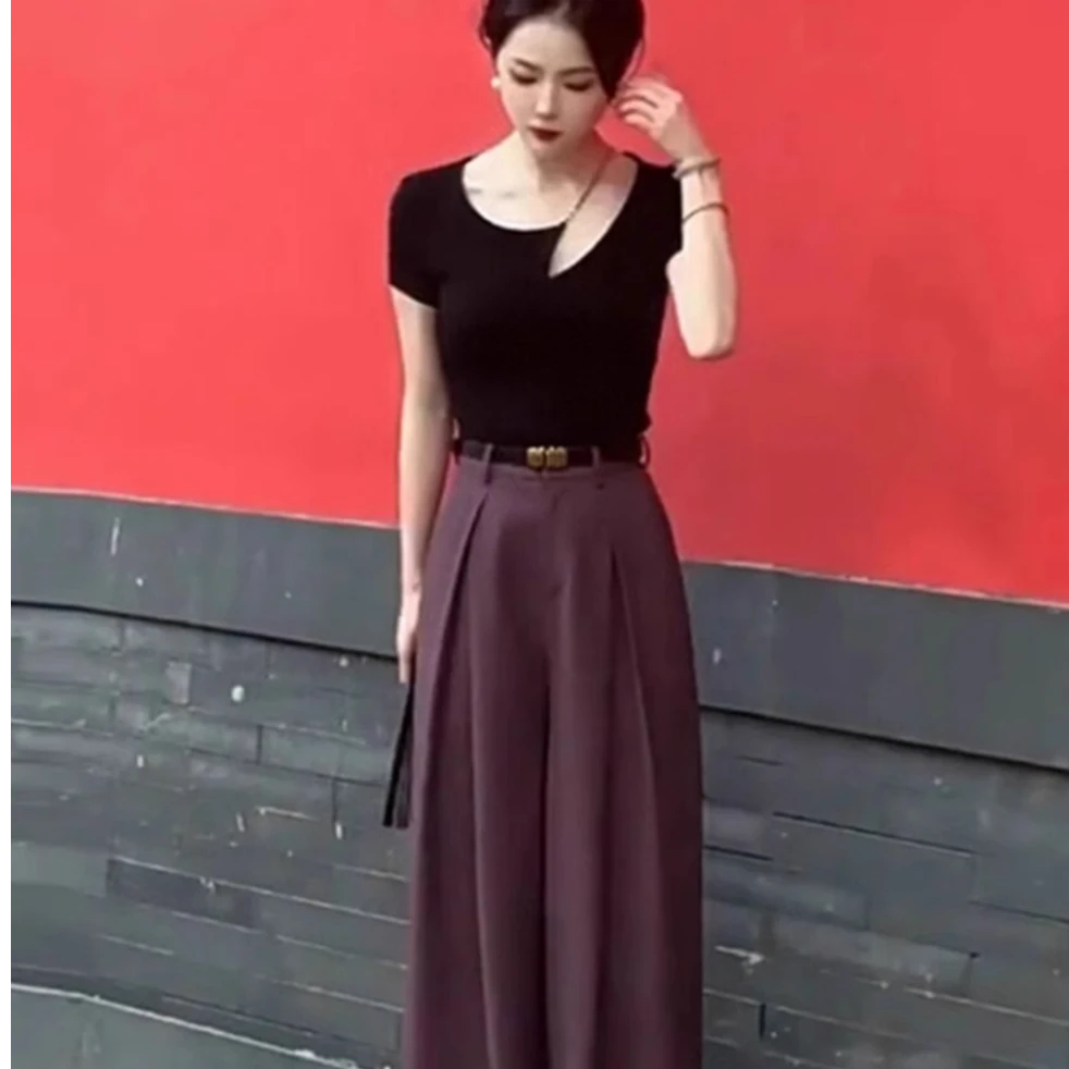 2025年超火夏装盐系穿搭配一整套御姐气质别致上衣裤子职业两件套