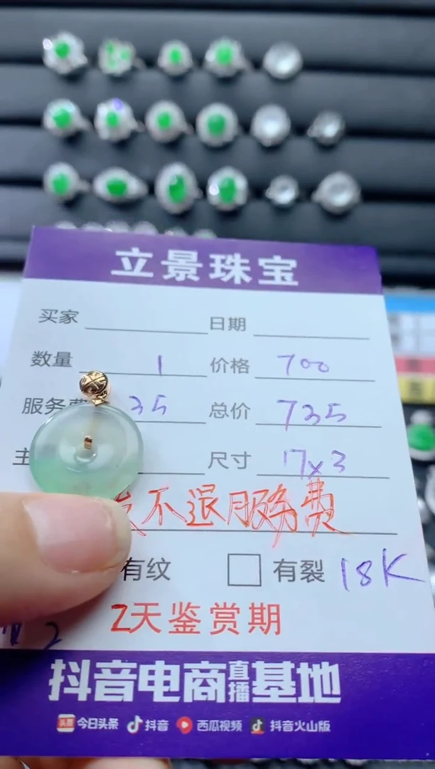 颈饰18K金镶嵌翡翠18K翡翠