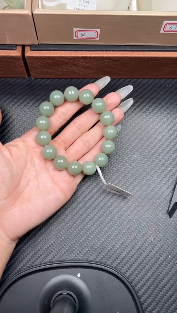 未镶嵌手串和田玉且末微色差卡14手串S