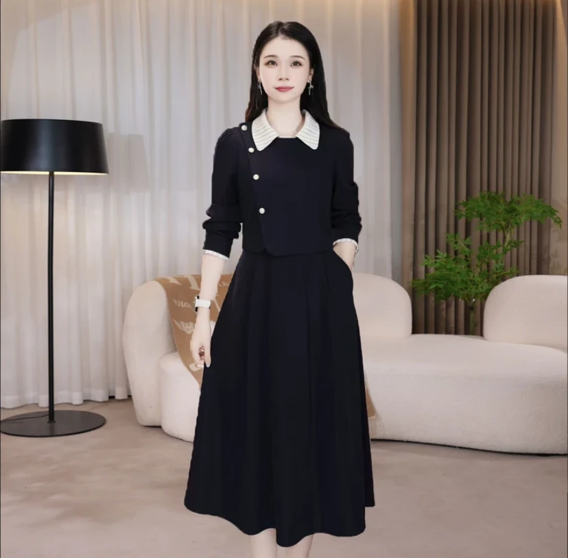 【新品上新】收腰连衣裙小香风显瘦气质长袖时尚法式收腰小香风