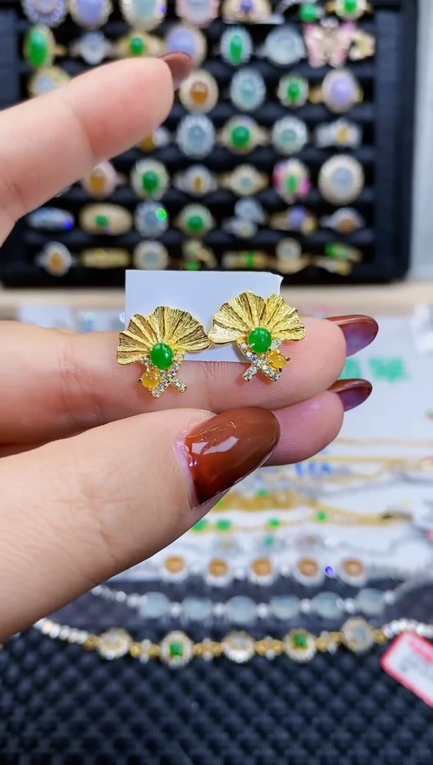 银S925镶嵌戒指翡翠372