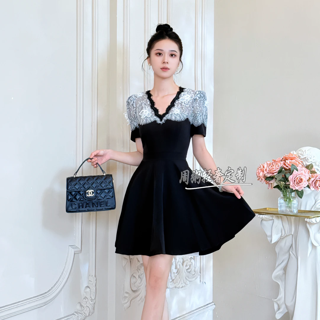 【周粥定制】国内设计师品牌 显瘦气质轻奢小个子夏季连衣裙21584