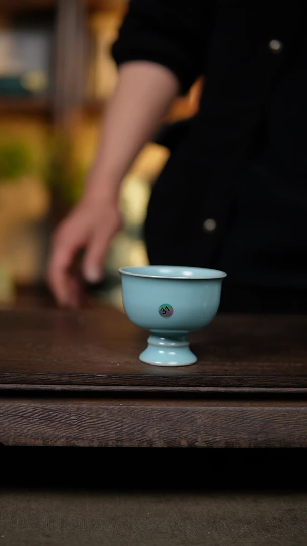 【闪购商品】杯仿古纯手工高足竹节杯微瑕31