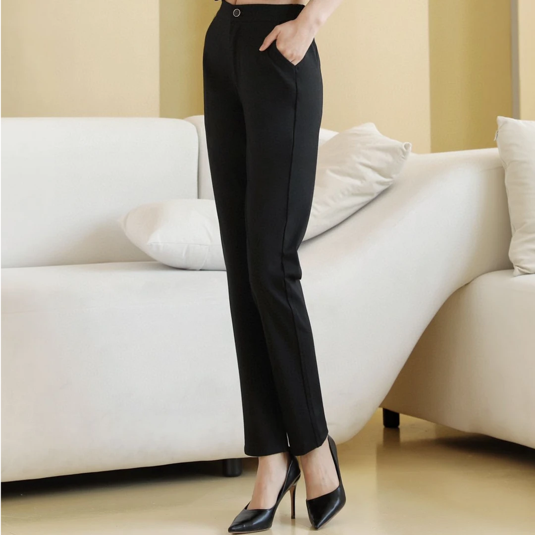 夏季薄款烟管裤显瘦外穿弹力九分裤时尚百搭西装裤