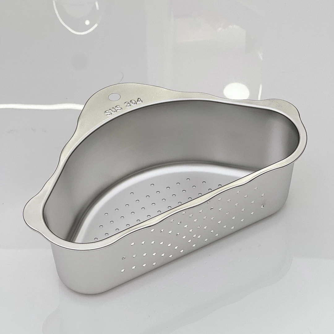 304不锈钢水槽三角沥水篮厨房水槽沥水架洗碗洗菜过滤神器置物架