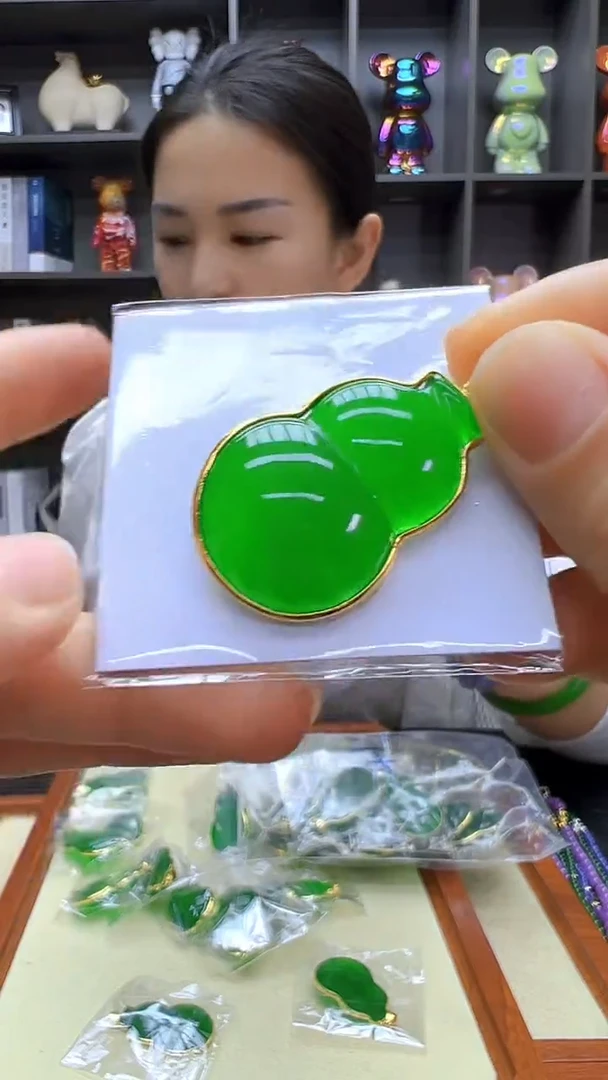 翡翠14K金镶嵌颈饰沉白diy劲饰