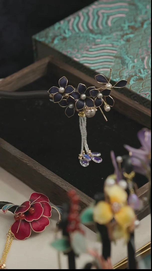 刺绣湘传礼纯手工发簪