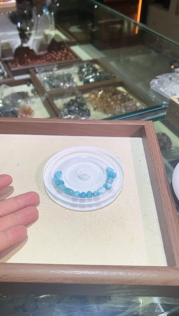 针钠钙石（海纹石）未镶嵌手链海纹路路通单珠(多样性发一）