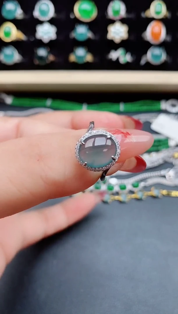 【闪购商品】翡翠戒指银S925镶嵌58580