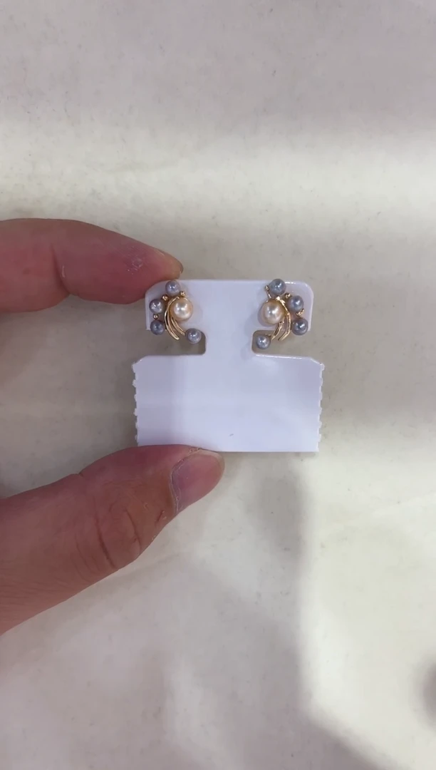 银S925镶嵌海水珍珠耳饰清货