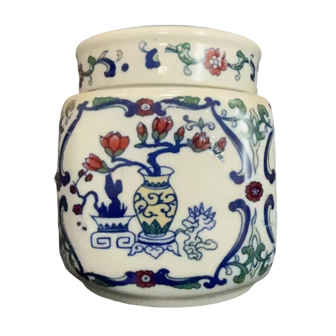 (代拍链接，所见即所得)家居收藏饰品粉彩陶瓷罐