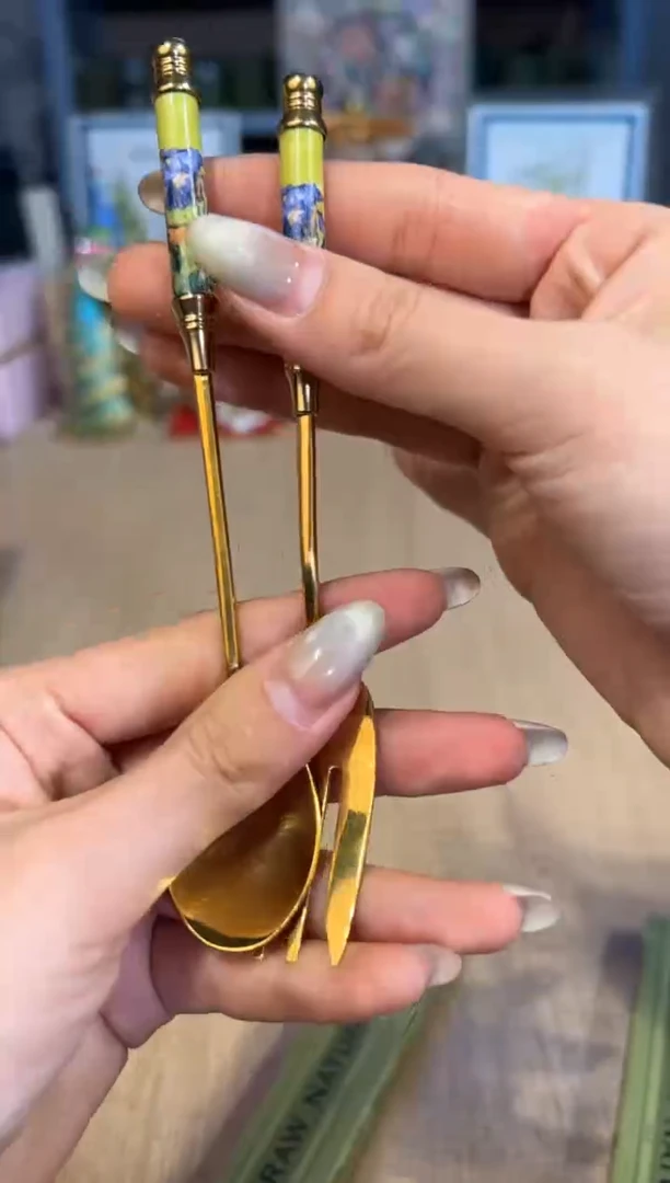 【闪购商品】杯165梵高鸢尾勺子+叉