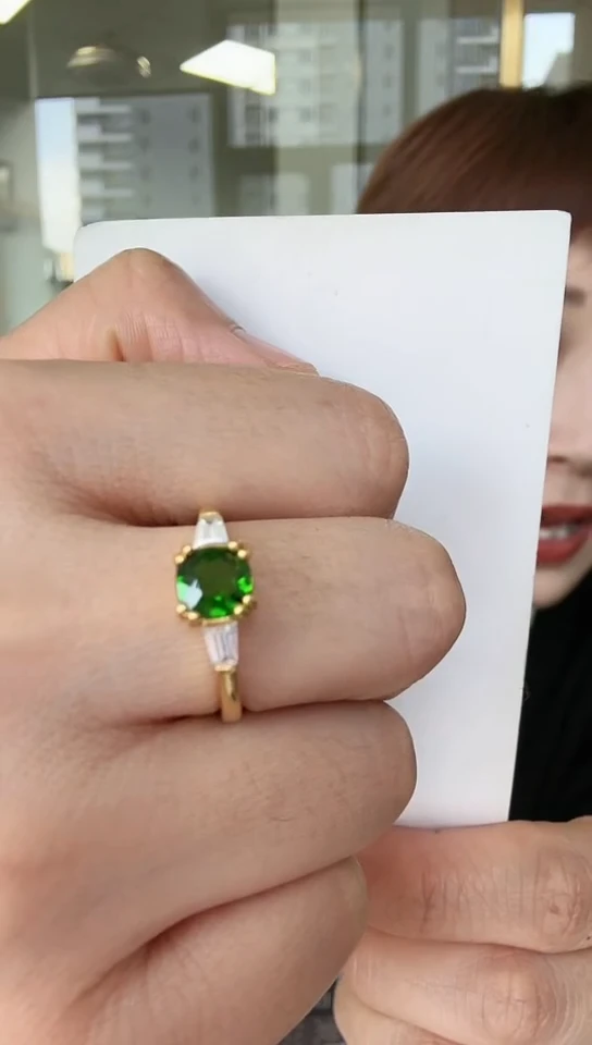 【闪购商品】透辉石戒指银S925镶嵌戒指