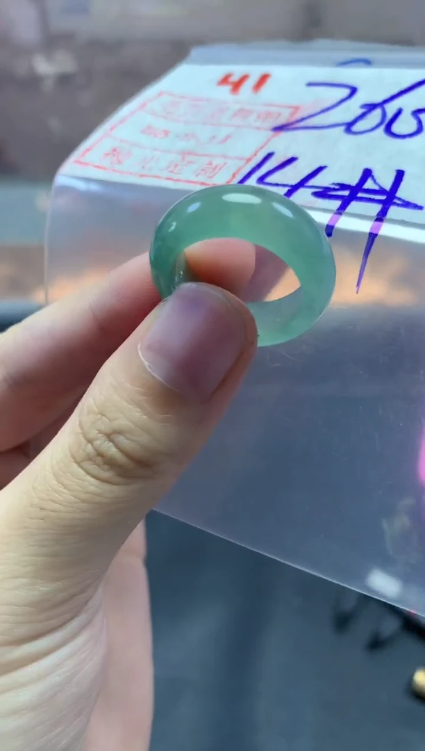 未镶嵌定制翡翠戒圈14#270毛货需精细抛光