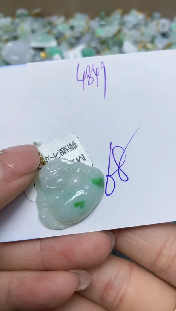 【闪购商品】翡翠挂件18K金镶嵌 天然翡翠A货