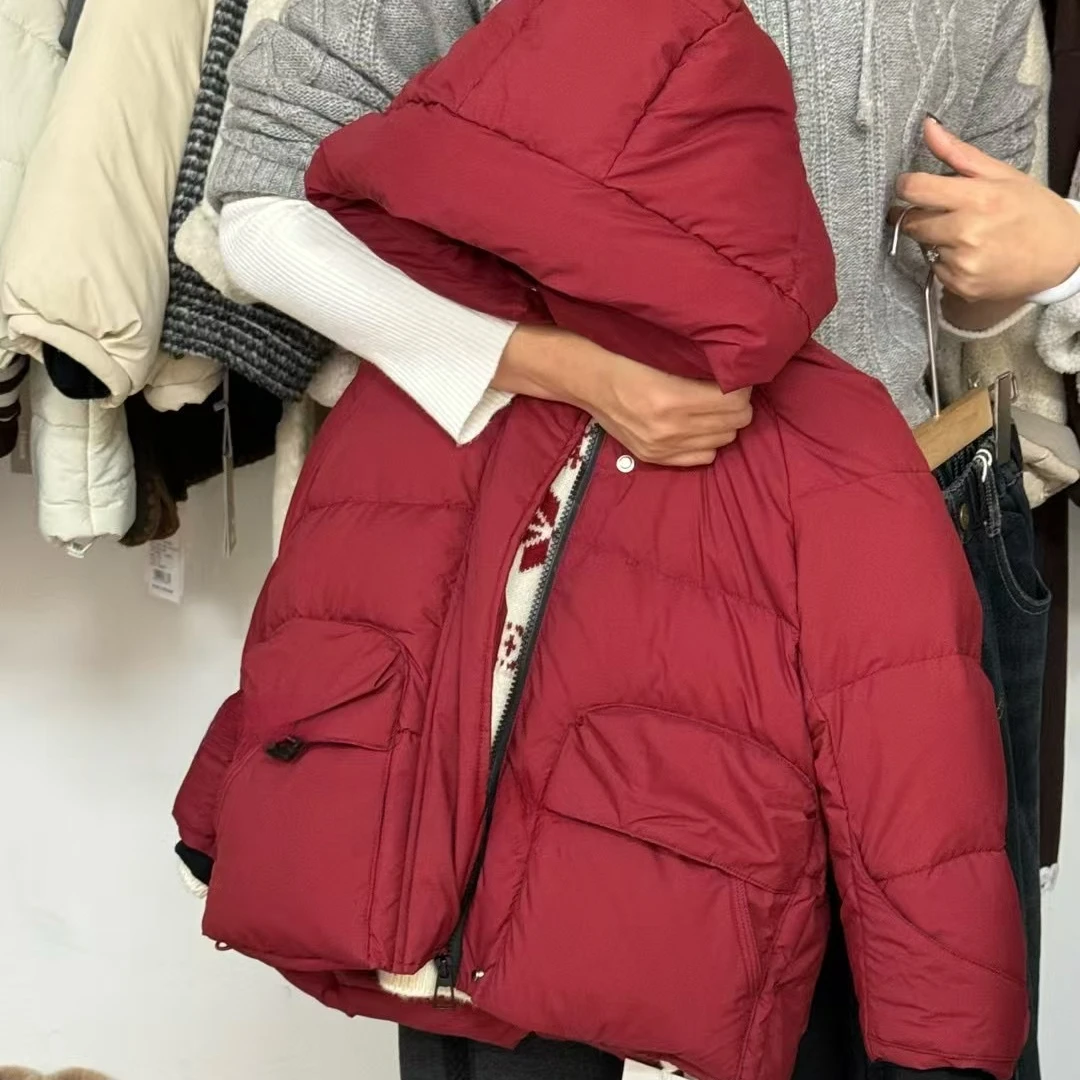 纯色冬季韩版时尚连帽儿童保暖羽绒服