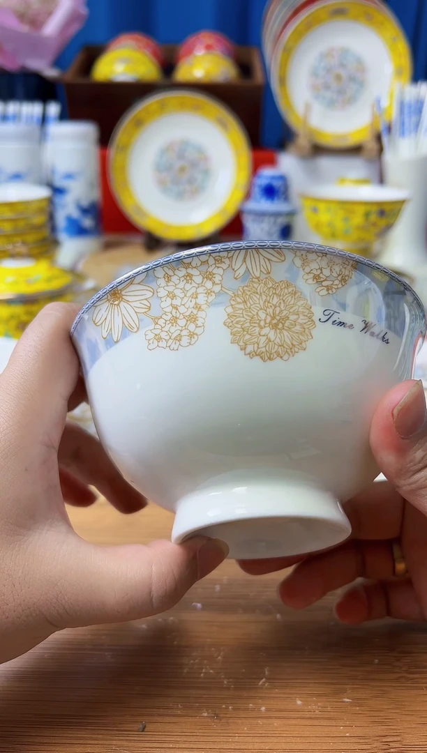 福利 景德镇高温高脚防烫米饭碗时光漫步5英寸