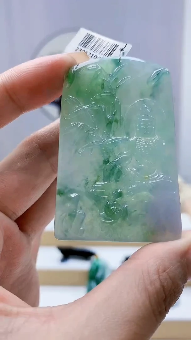 未镶嵌定制翡翠5160MM-毛货挂件110