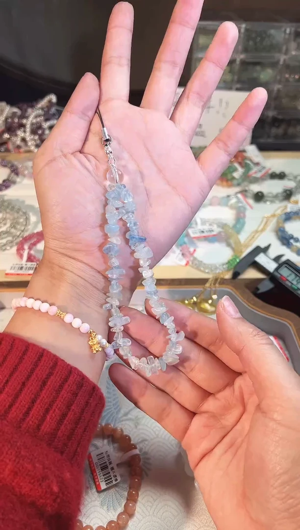 【闪购商品】海蓝宝石手链未镶嵌F92手机挂