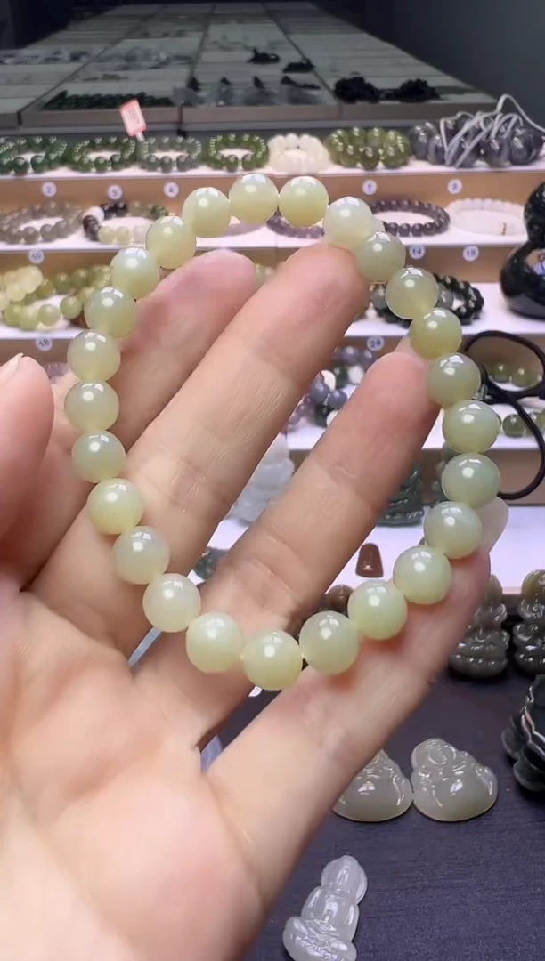 未镶嵌手串和田玉163号链接微包容卡7mm