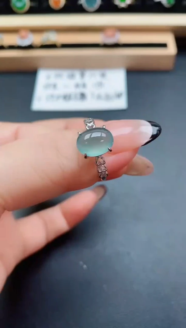 银S925镶嵌戒指翡翠508