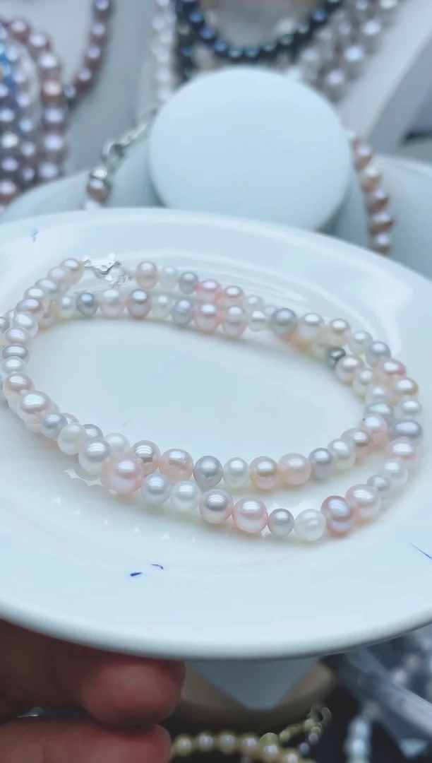 【闪购商品】淡水珍珠颈饰钛钢1