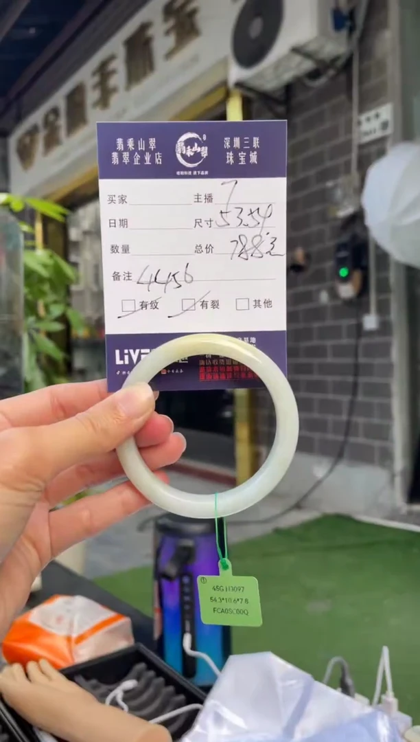 未镶嵌手镯翡翠Q 53正圈 4456