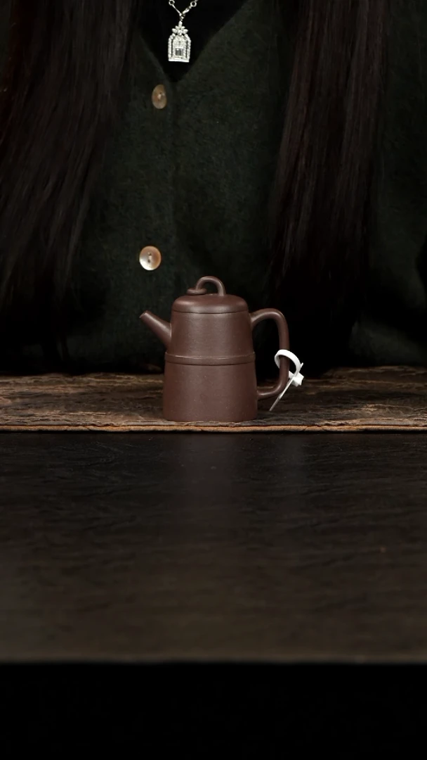 茶壶紫砂天青泥花樽壶100cc