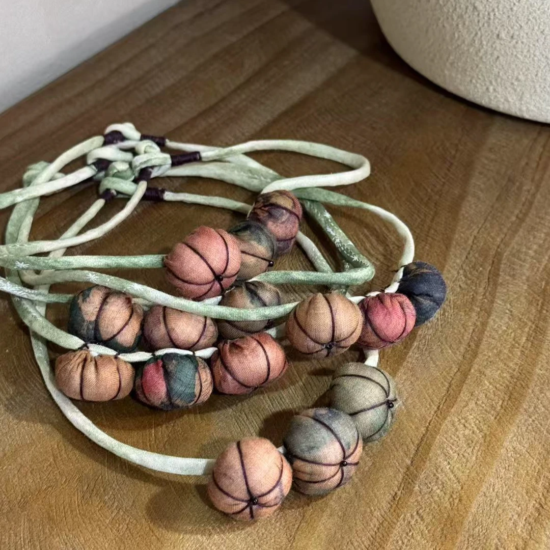 非金属布艺项链 【去野知物】｜南瓜田｜原创设计手作手工仨南瓜项链