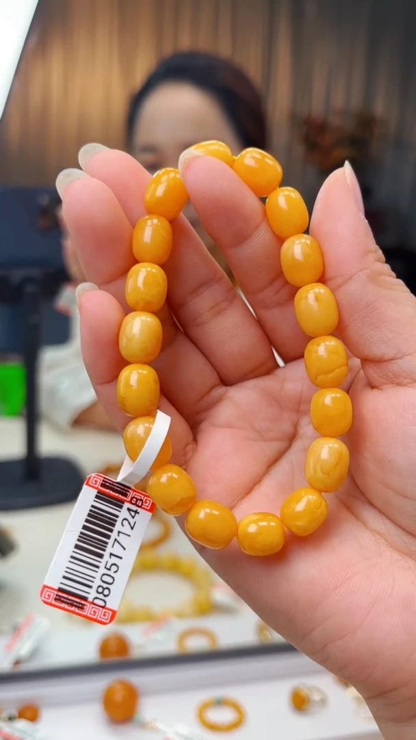 手链琥珀未镶嵌8mm枣珠