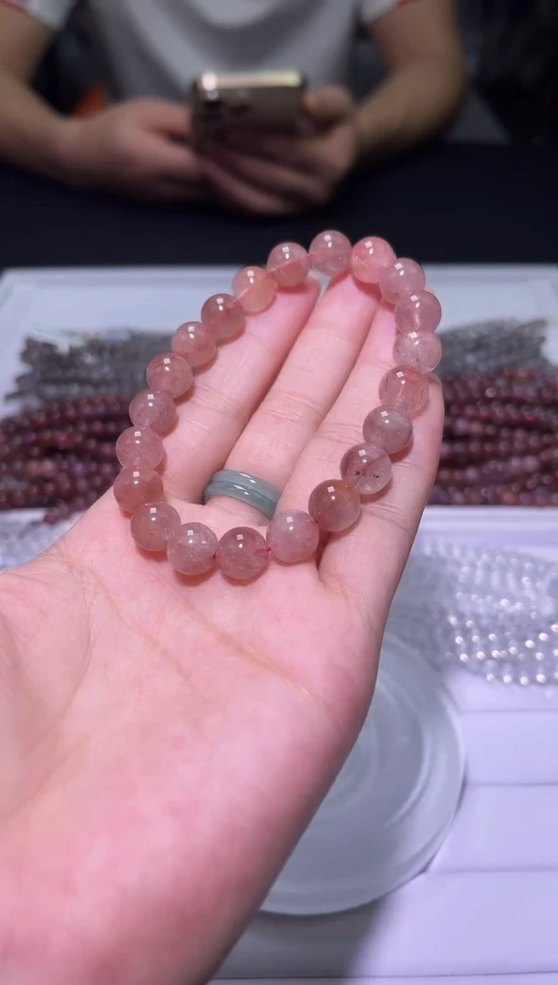 未镶嵌手链水晶J001-9mm落日玫瑰兔毛单圈-多样性发其一